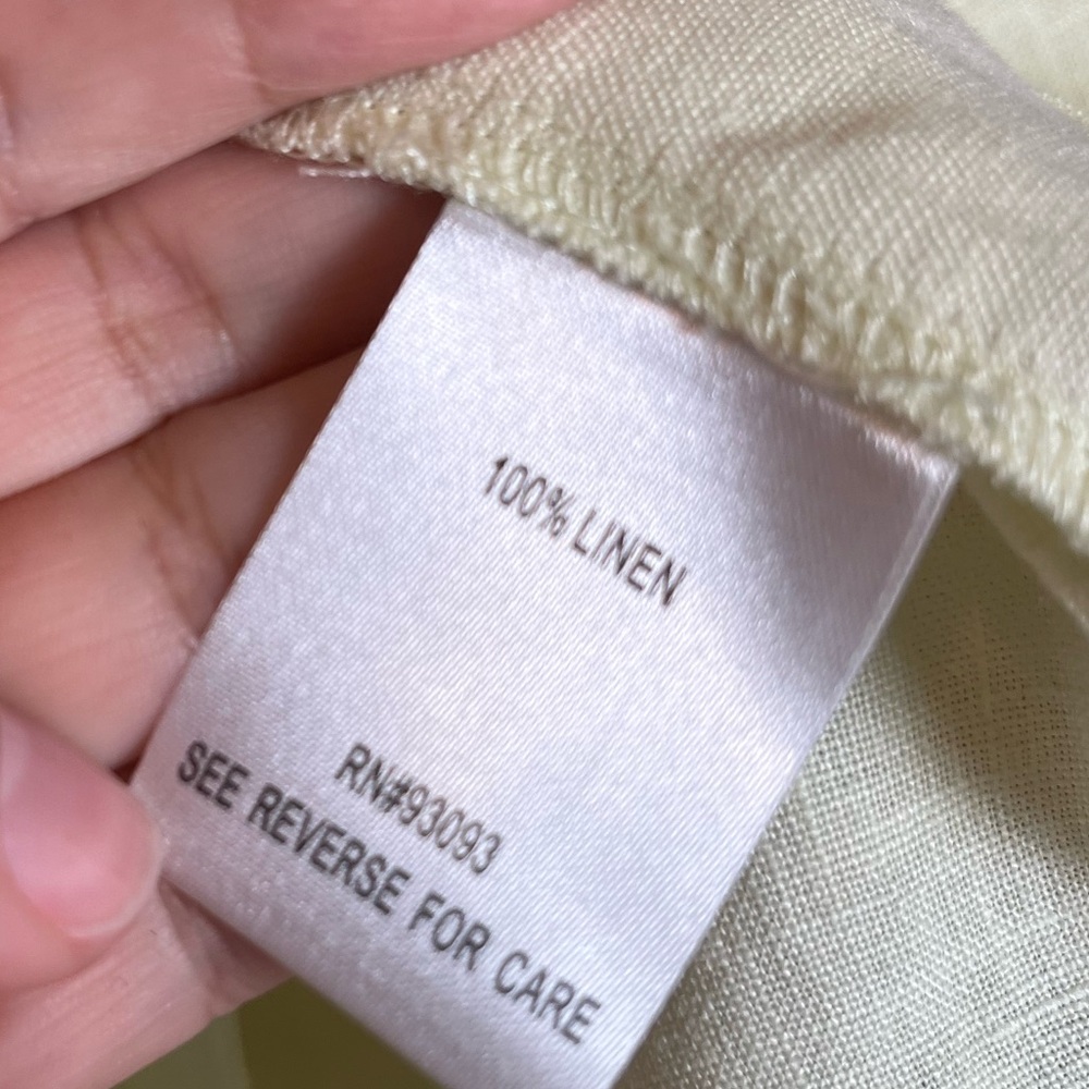 Tyler Boe Lime Yellow Linen Tunic Top L XL - Picture 5 of 9